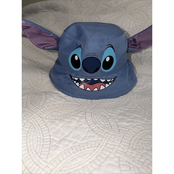 Disney Other - Disney Lilo & Stitch Toddler Bucket Hat 52cm Blue 3D Ears Face Graphic Official